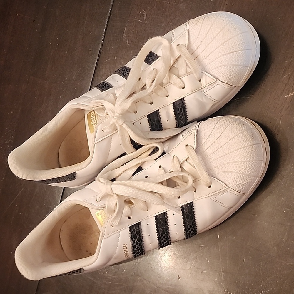 Adidas superstar snakeskin ladies Size 10 sneaker